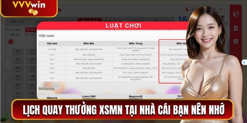 Lịch quay thưởng XSMN tại nhà cái bạn nên nhớ